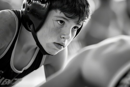 Young wrestlers beginning in top and bottom positions