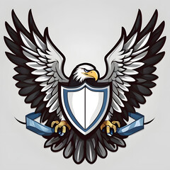 Obraz premium eagle head silhouette,Bald eagle head tattoo design dark art illustration isolated on white background,,Esport vector logo eagle, eagle icon, eagle head, vector