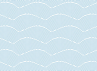 Seamless wave pattern with lines