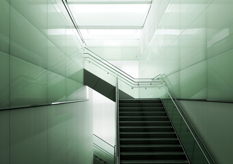 Obraz premium Modern Industrial Complex Under Blue Sky: A Contemporary Architectural Marvel in Suburban Landscape with Clean Design and Efficient Layout