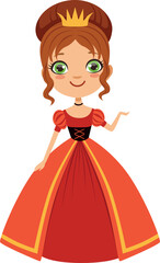 Fototapeta premium Fantasy princess character. Queen girl in golden crown