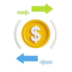 PNG 3D Send Money icon isolated on a white background