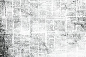 Obraz premium Old Newspaper Background, Blank Grunge Paper Texture, Dark News Print Pattern Design With White Grungy Space For Text, News Backdrop. Generative ai