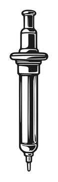 recommend clip art: Black Syringe Ink Hand Drawn Line Vector