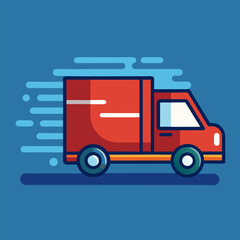 Fototapeta premium Fast delivery truck illustration generated by ai