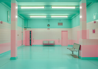 Modern Industrial Complex Under Blue Sky: A Contemporary Architectural Marvel in Suburban Landscape with Clean Design and Efficient Layout