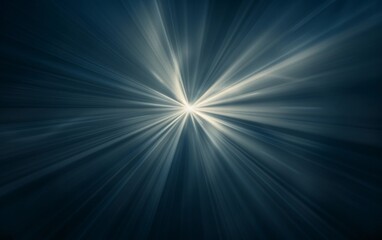 Fototapeta premium A serene display of light rays converging, creating a focal point of bright energy amidst a dark backdrop.