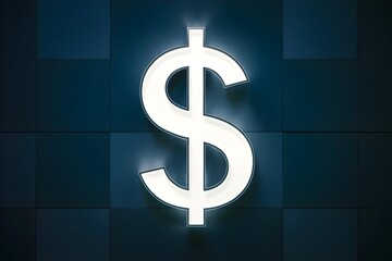 Obraz premium Dollar sign on a dark blue background success and financial success wealth generation and economy development