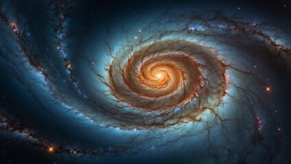 spiral galaxy in the style of sky blue