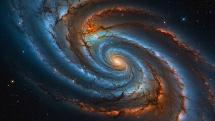 spiral galaxy in the style of sky blue