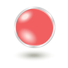 Realistic red button for web design