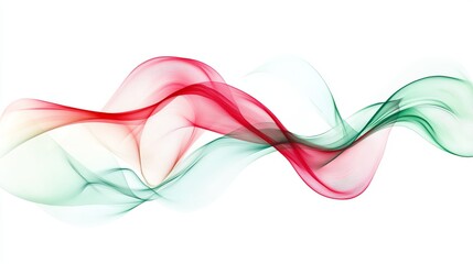 Colorful abstract waves flowing in red, green, and white tones