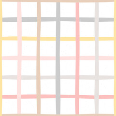 Vector seamless pattern with pink, gray, yellow and brown stripes on white background.  For wallpapers, decoration, invitation, fabric, textile and print, web page background, gift and wrapping paper