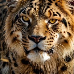 Obraz premium A close-up portrait of a majestic white Bengal tiger with striking black stripes