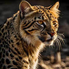 Obraz premium A close-up portrait of a majestic white Bengal tiger with striking black stripes