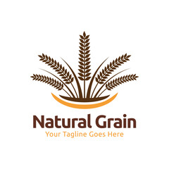 wheat / grain icon vector logo design template