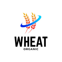 wheat / grain icon vector logo design template