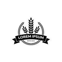 wheat / grain icon vector logo design template