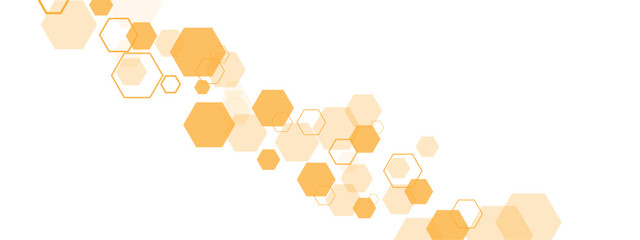 Vectors Geometric abstract background with orange hexagons.