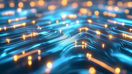 Abstract Blue and Orange Technology Background