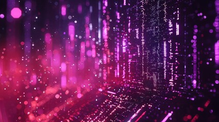 Obraz premium Detailed digital network with vibrant data streams and futuristic elements