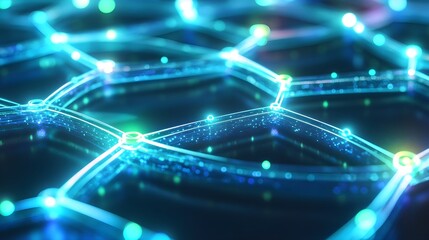 Abstract Blue Glowing Network Connection Background