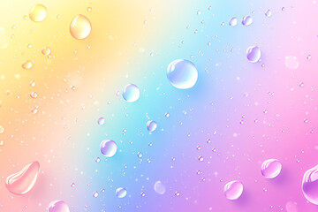 How about: &ldquo;Pink background with clear water drops creating a fresh and clean look&rdquo;?