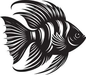 Obraz premium Big Fish Silhouette isolated on white background Minimalist fish vector shape