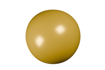 floated round yellow ball isolate on transparency background PNG, 3d