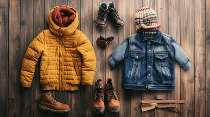 Stylish Winter Outfit Flat Lay Composition for Fashion Bloggers and Retailers