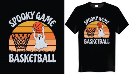 Spooky Game Basketball Halloween T Shirt Design