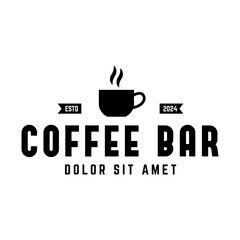 Coffee logo vector icon illustration hipster retro vintage