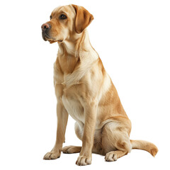 Portrait of a Sitting Labrador Retriever on a Transparent Background