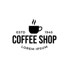 Coffee logo vector icon illustration hipster retro vintage