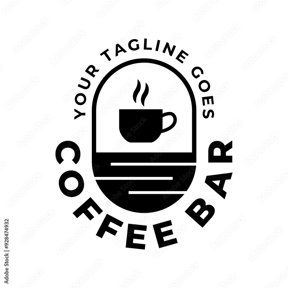 Sticker Coffee logo vector icon illustration hipster retro vintage