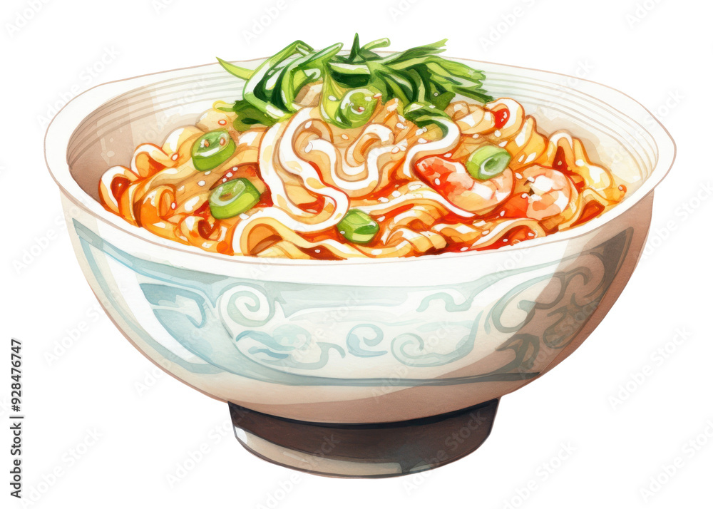 Sticker png noodle food soup meal.