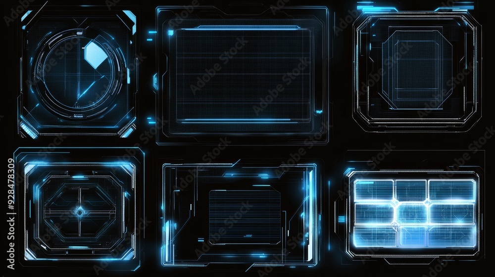 Poster abstract technology ui interactive holographic elements of digital data chart. game background with 
