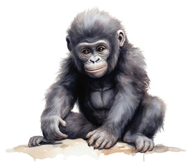 Obraz premium PNG Gorilla ape wildlife monkey.