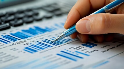 Analyzing bar charts with a pen in a data report