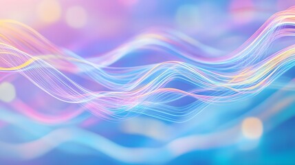 Fototapeta premium Abstract Light Waves Blue Background, Pastel Colors