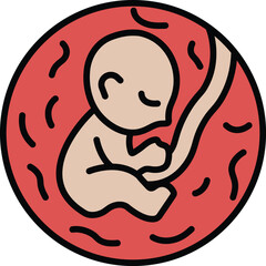 A baby is sleeping in a womb