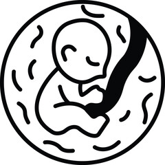 A baby is sleeping in a womb