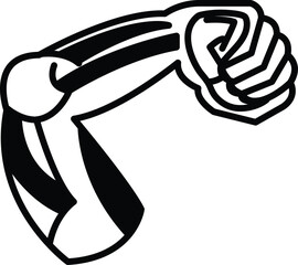 Arm muscles in line drawing style