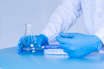 Fototapeta premium Production line pharmaceutical industry. Manufacturing of drugs and medications, pharmaceuticals.