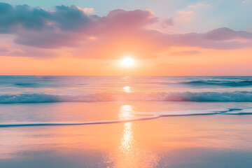 Fototapeta premium sunset over the sea. Generative AI