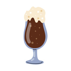 Beer glass, mug or bottle of Octoberfest. Alcoholic drink. Hand Drawn in flat Style for web, Invitations to party or pub menu. Isolated elements.