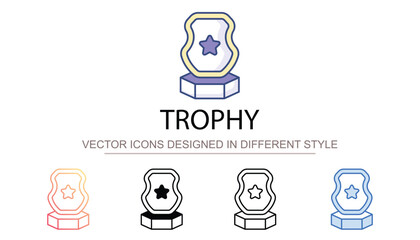 Trophy icon design with white background stock illustration