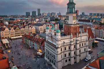 Amazing architecture of the Old Market Square in Poznan at sunset. Poland © Patryk Kosmider