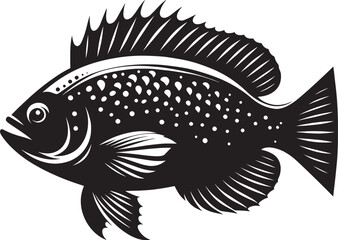 Big Fish Silhouette isolated on white background Minimalist fish vector shape