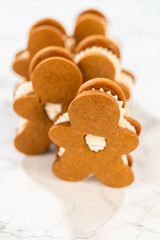 Handcrafted Gingerbread Cookie Sandwiches with Eggnog Buttercream